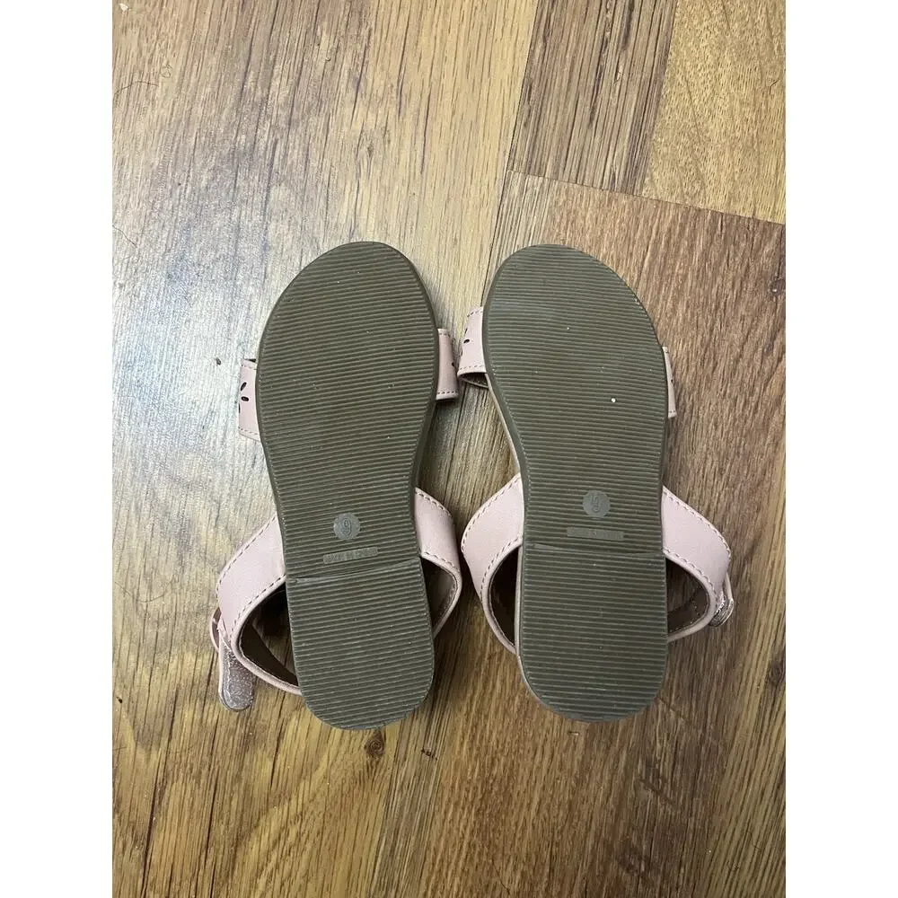 Old Navy Girls Toddlers Blush Pink Sandals Cutout Strap Size 9 Summer